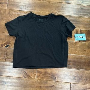 Black Fleo crop T-shirt
